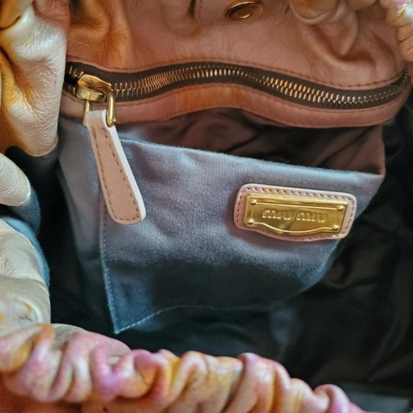 Miu Miu Prada Leather purse large hobo tote bucket bag pink red yellow orange XL - Picture 9 of 9